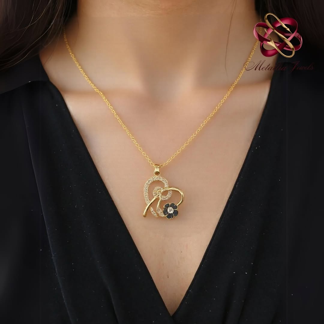 Heartbloom necklace and Stud earrings set