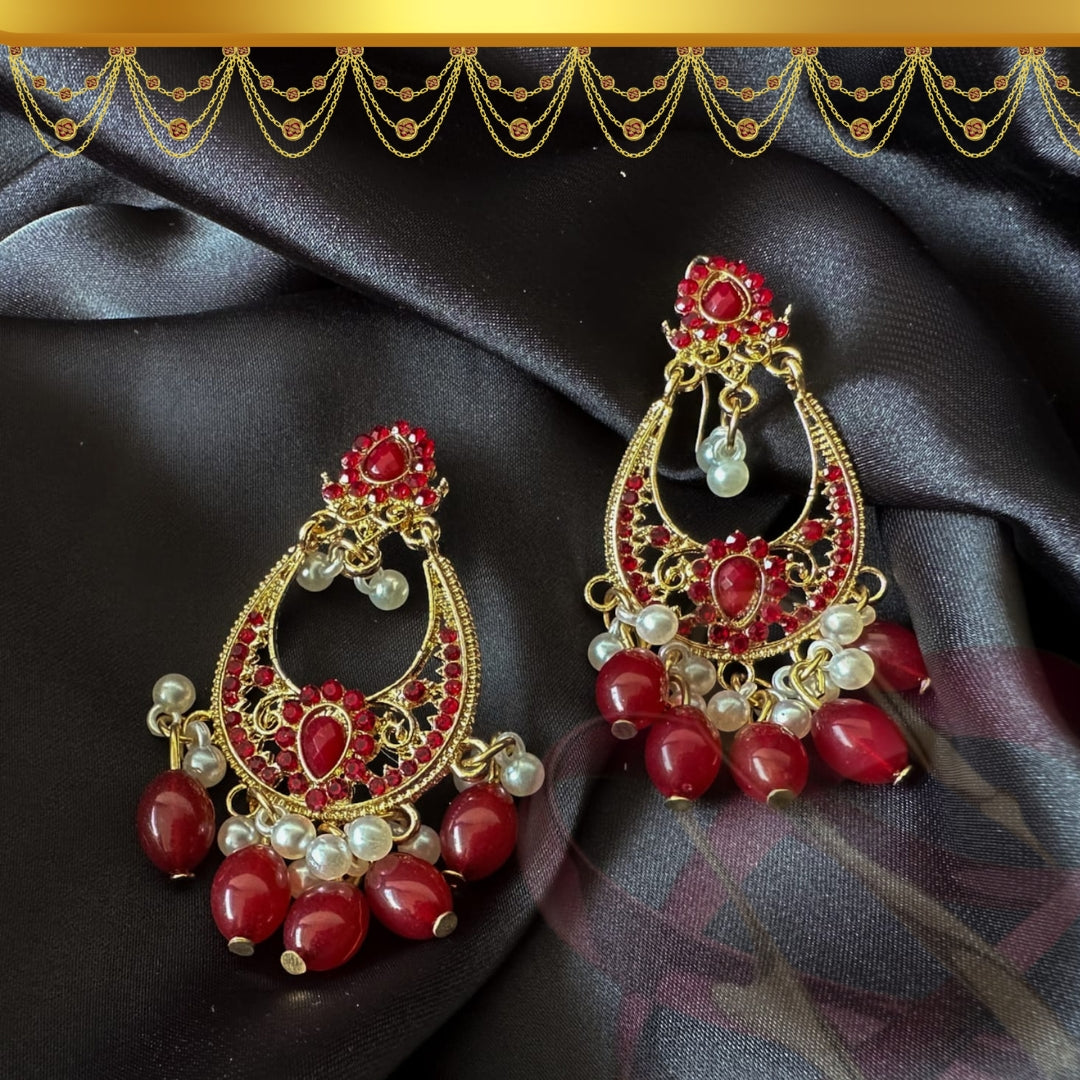 Ruby Red Chandelier Earrings