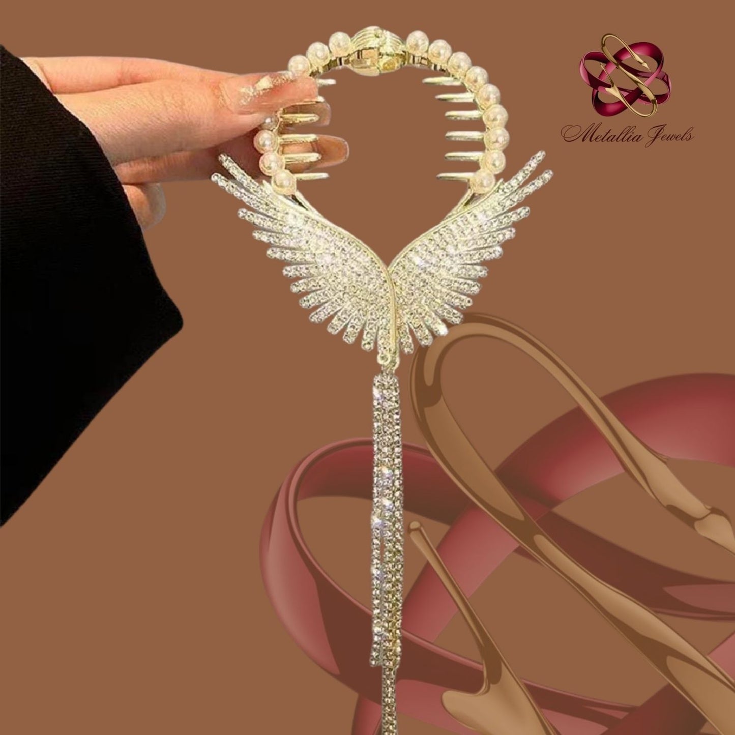 White Half-moon Hair clip