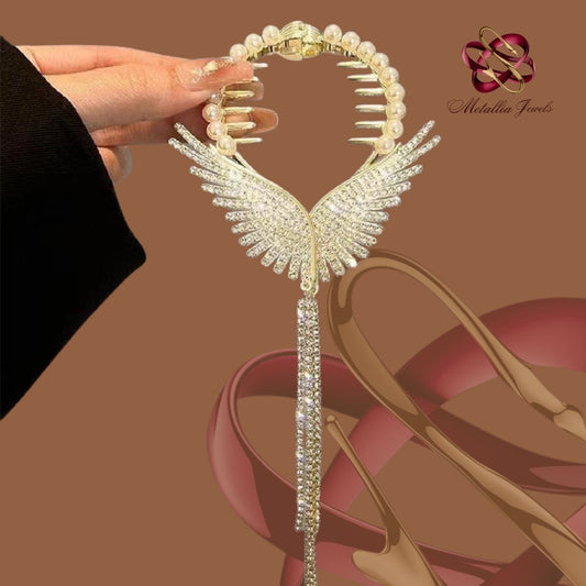 White Half-moon Hair clip