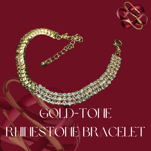 Gold-Tone Rhinestone Bracelete